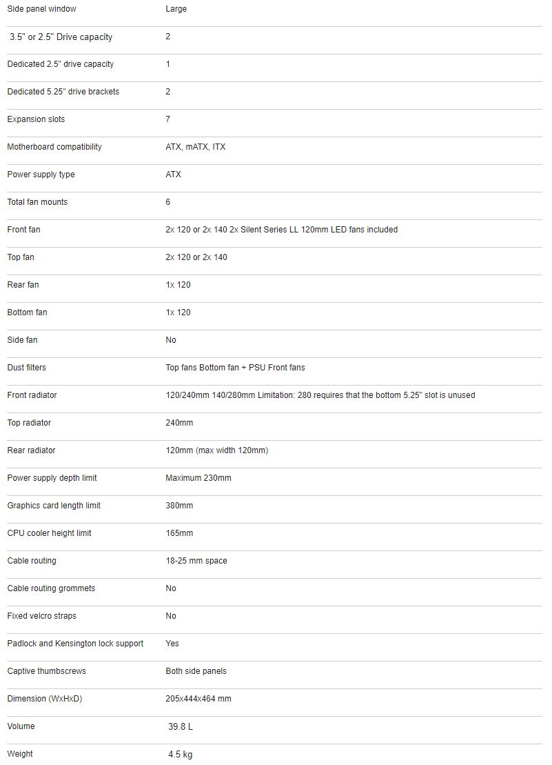 FocuS G Specifications