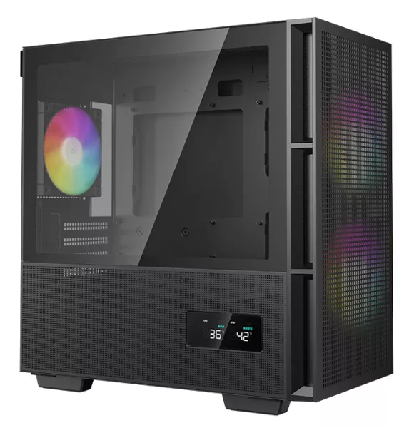 Deepcool CH360 Digital Black Micro ATX Case Tempered Glass Window