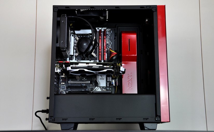 Valkyrie Custom Gaming PC in NZXT Source 340 Black & Red