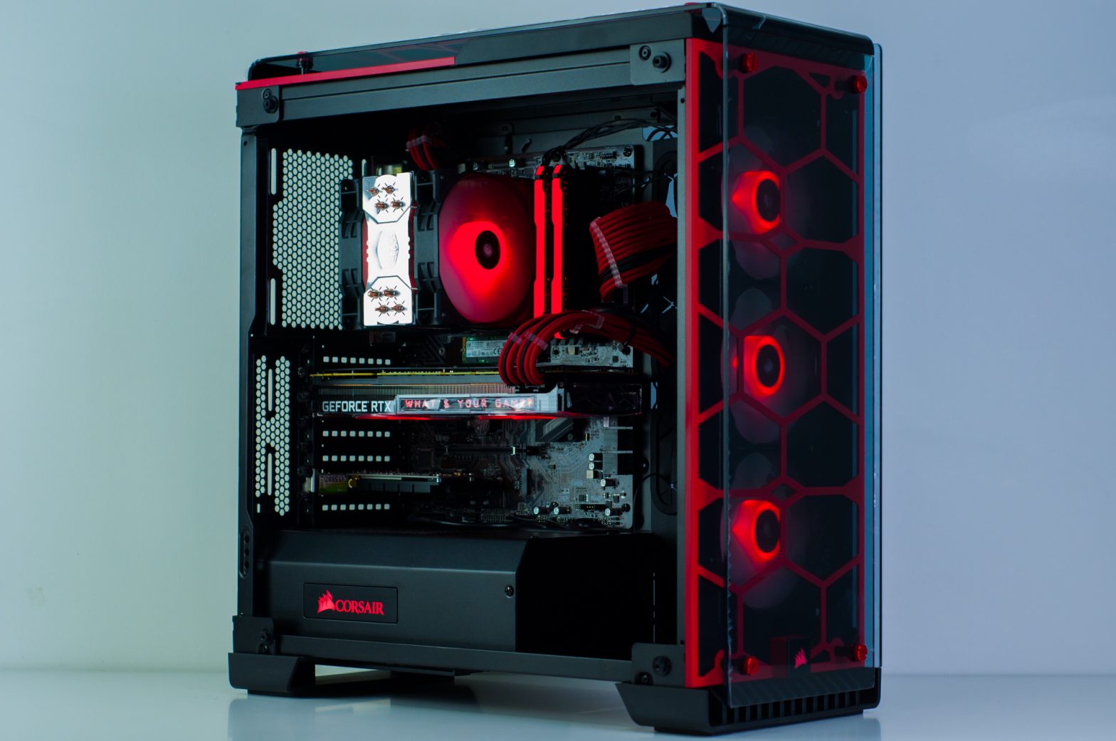 Valkyrie Gaming PC in Corsair 570X Black & Red RGB - Evatech News