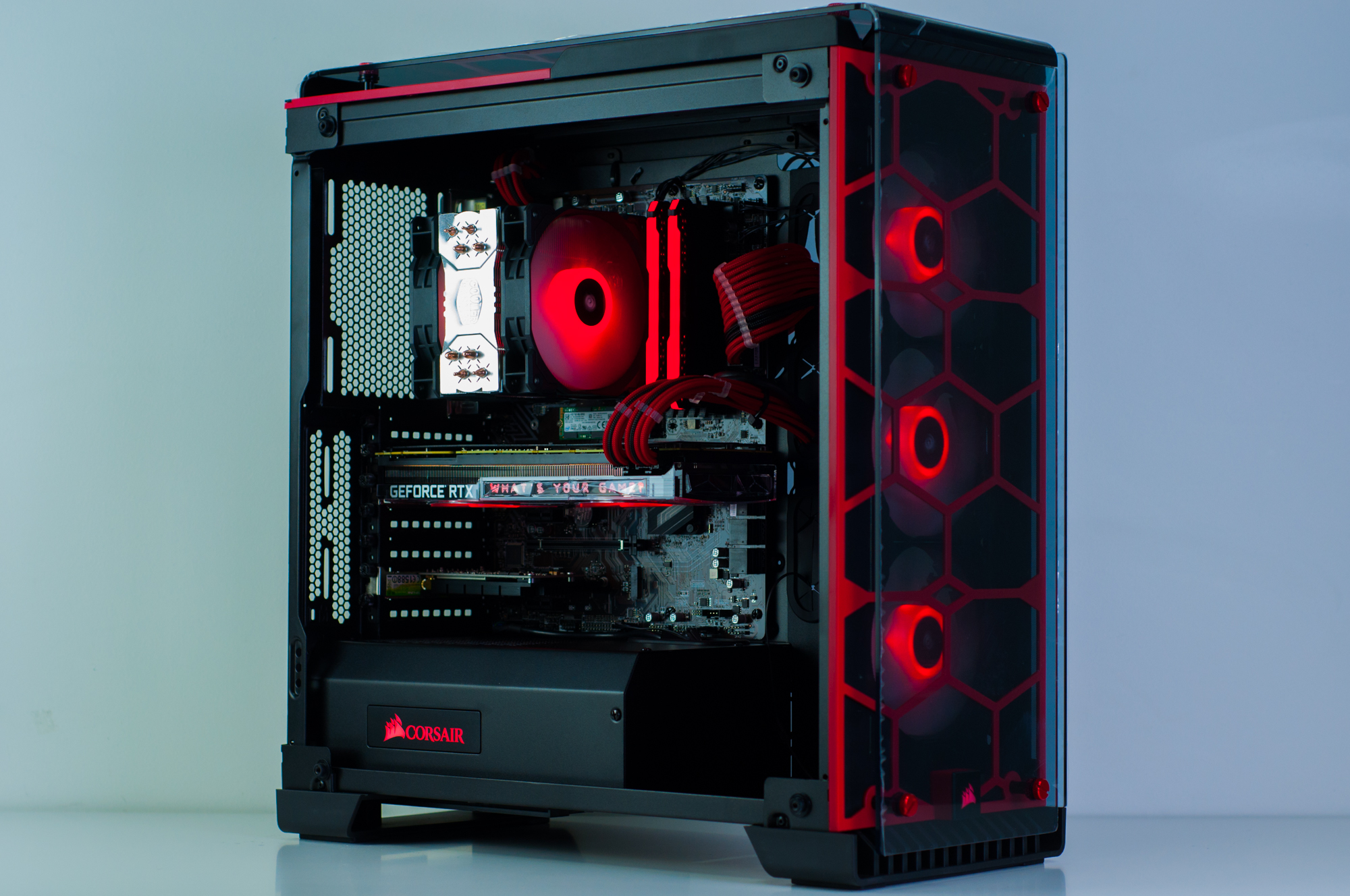 Valkyrie Gaming PC in Corsair 570X Black & Red RGB – Evatech News