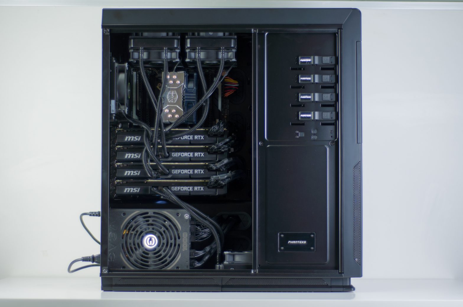 Custom Workstation – 2x PSU, 4x Liquid Cooled RTX 2080 Ti